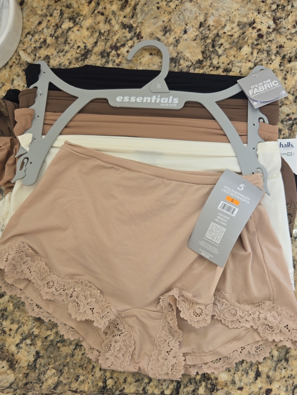 essentials Lace-Trim Boyshorts - Nude & Neutral 5-Pack